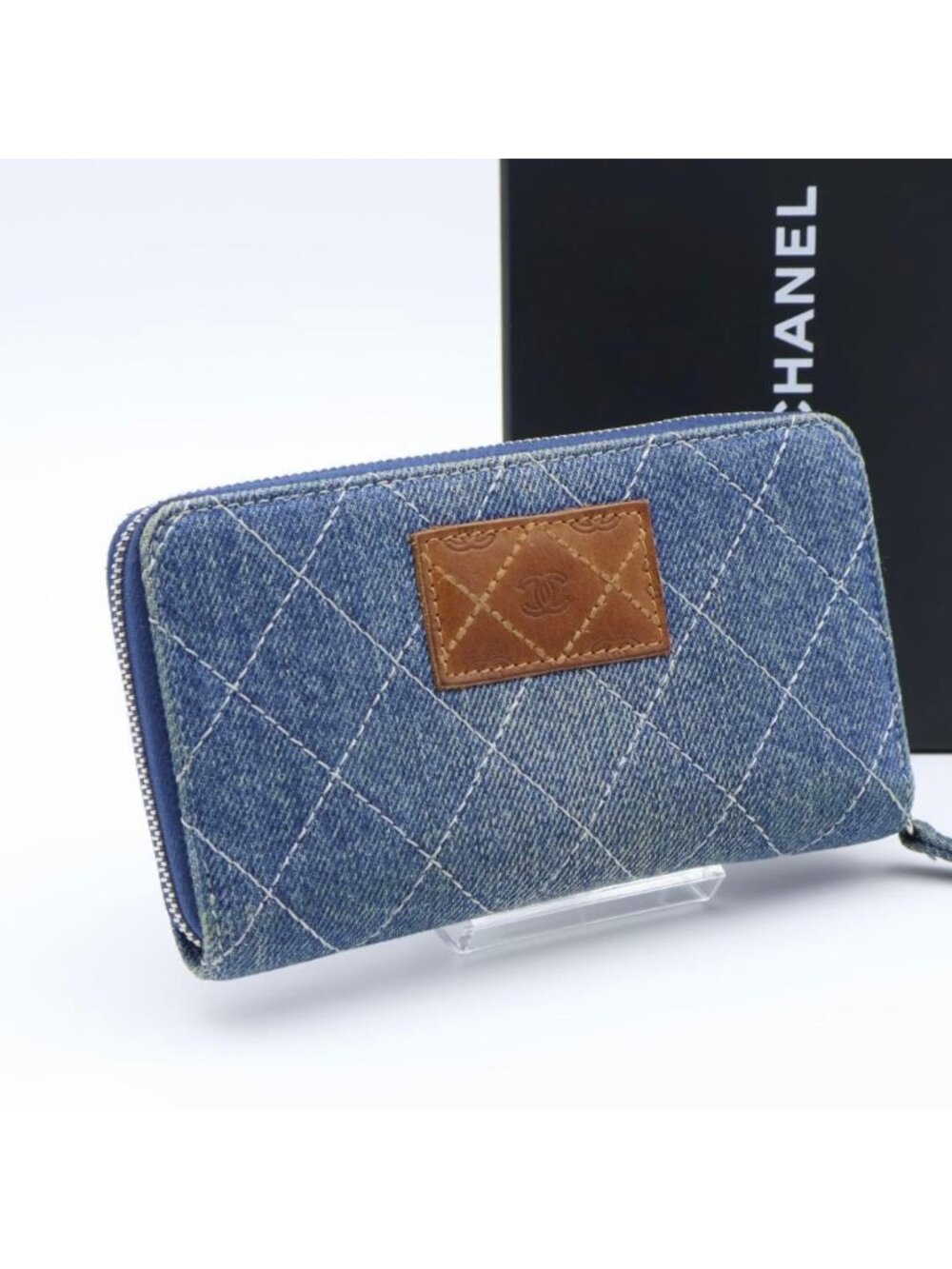 Chanel Quilted Denim Compact Zip Wallet - Picture 10 of 10